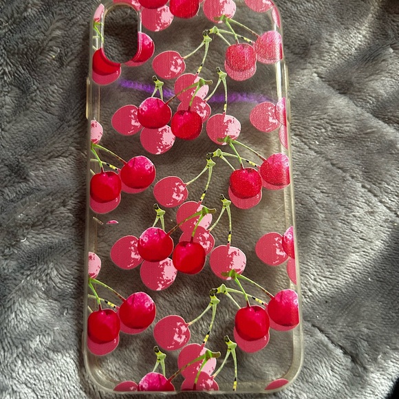 Cherry Pattern iPhone XR Case - Clear and Red - Picture 1 of 1